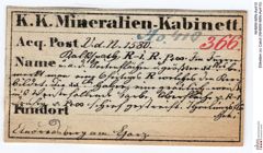 Etiketten zu Calcit (NHMW-MIN-As410)